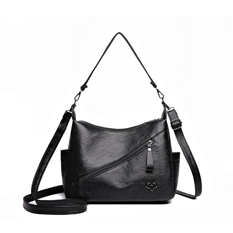 Small Square Bag Women's Soft Leather Handbag Shoulder Crossbody Bag Mother Bag