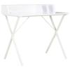 White Corner Desk VIDAXL - Contemporary Design - With Raised Back and Small Compartments