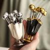 6Pcs Light Luxury Dessert Forks with Holder INS Fruit Picks Storage Jar Set Fruit Forks Set Picnic