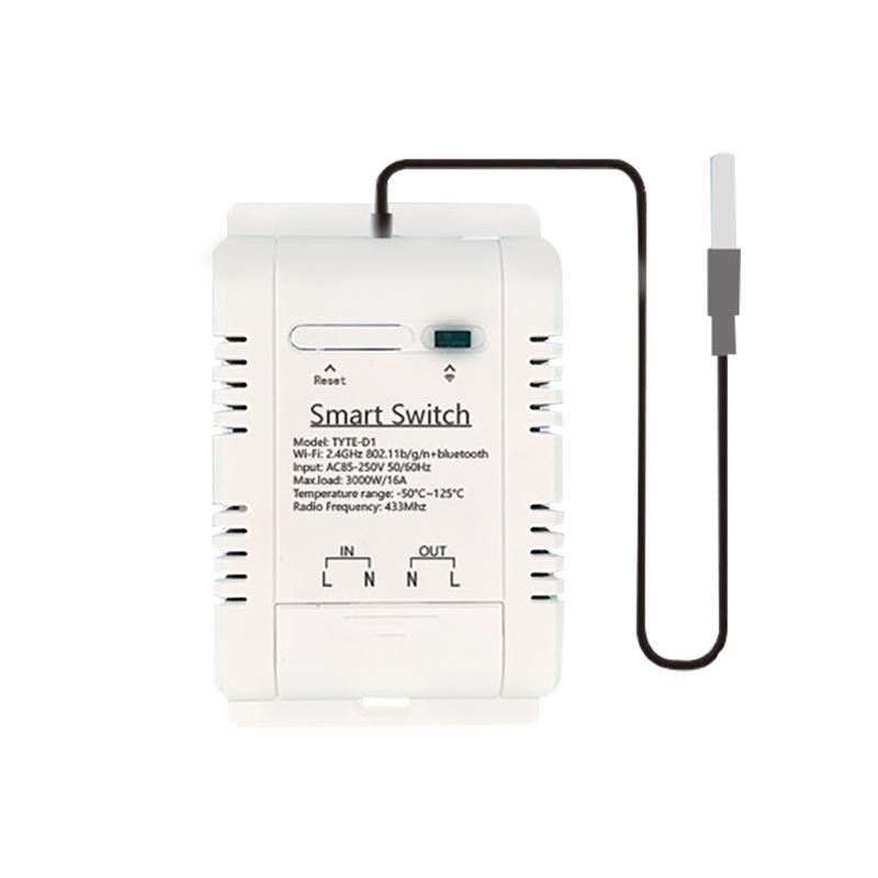 Умный выключатель питания Graffiti WiFi с датчиком температуры и RF433, дистанционное управление голосом Alexa.