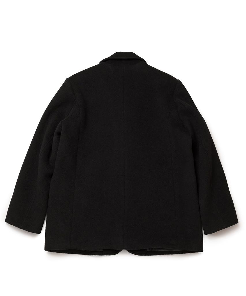 Cotton Bell Round Collar Duffle Coat - Black