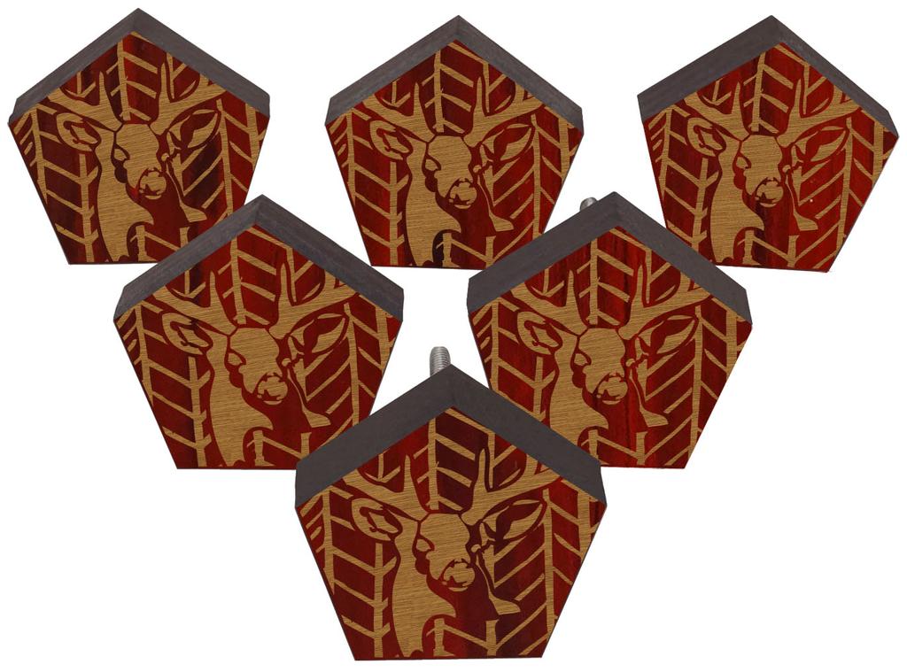 IBA Indianbeautifulart коричневые ручки с гравировкой 10 шт. мебельные деревянные ручки-гребешки в деревенском стиле