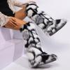 Cross-border Y2k Imitation Raccoon Fur Boots Long Tube Winter Ladies Winter Imitation Fur Fox Snow Boots Tall Boots