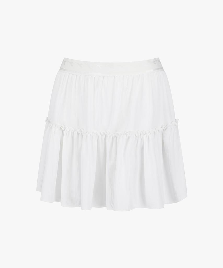 diadora Sheer Ribbed Shirred Skirt Off White