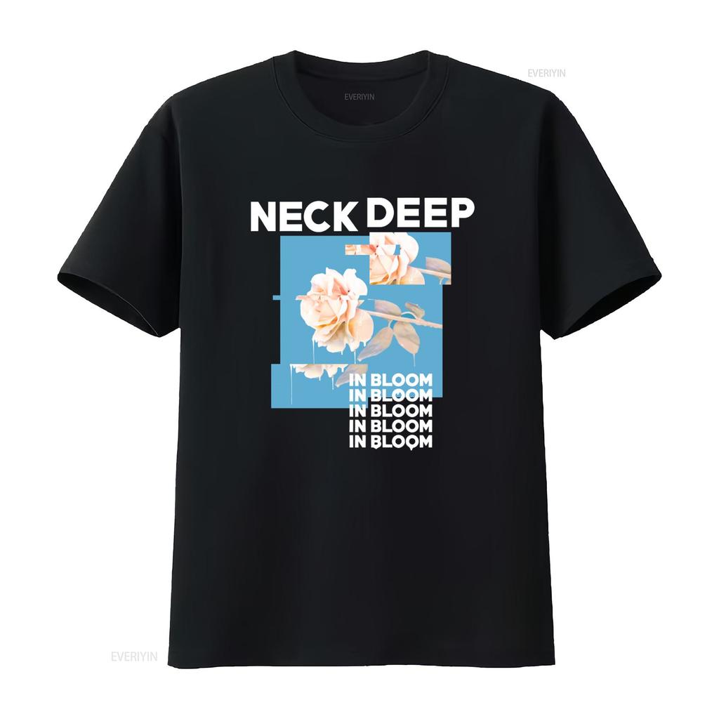 Neck Deep Band In Bloom Flower Print Cotton T Shirt S 4XL Stylish Comfortable CB508 vintage Washed graphic Soft fashion
