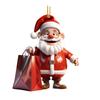 Santa Claus Ornament 2D Acrylic Cartoon Santa Claus Christmas Hanging Decoration for Christmas Tree Doors Windows Walls Decor
