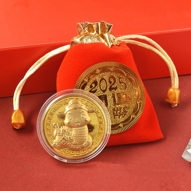 Золотая монета «2025 год Змеи» Памятные монеты Коллекционные памятные монеты с китайским зодиаком
