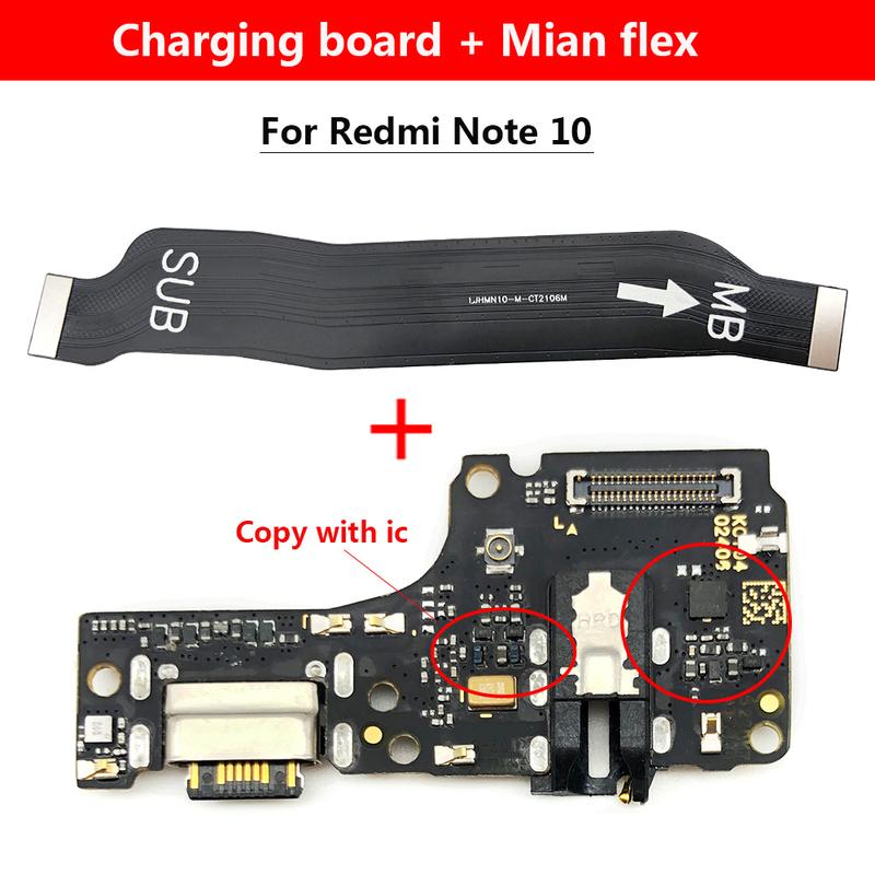 Протестировано для Xiaomi Redmi Note 10 Pro 10s 11 11s Pro 4G 5G USB-порт для зарядки, плата-докер, разъем, основной шлейф FPC, шлейф материнской платы