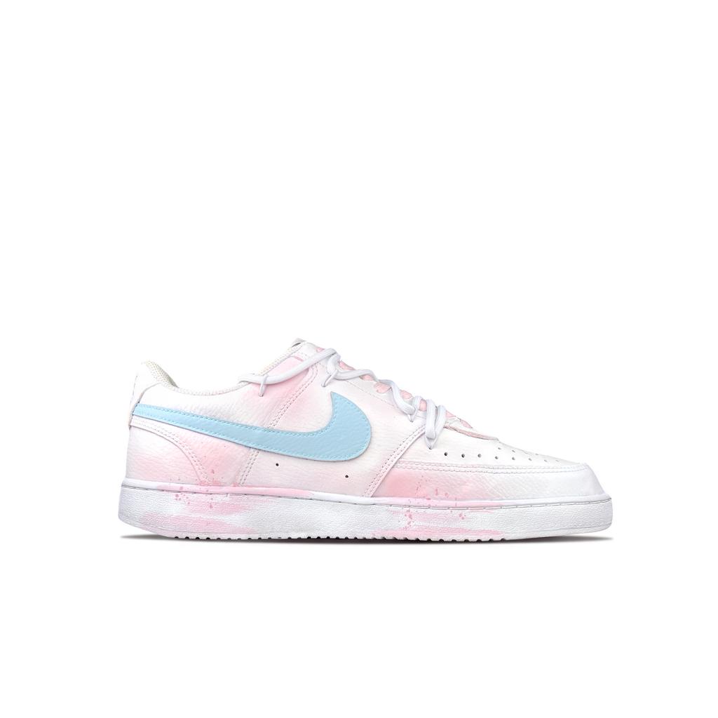 Nike Court Vision 1 Slip Resistant Abrasion Resistant Low top Skateboard Shoes Unisex Pink Blue DH2987-101(Team83-)