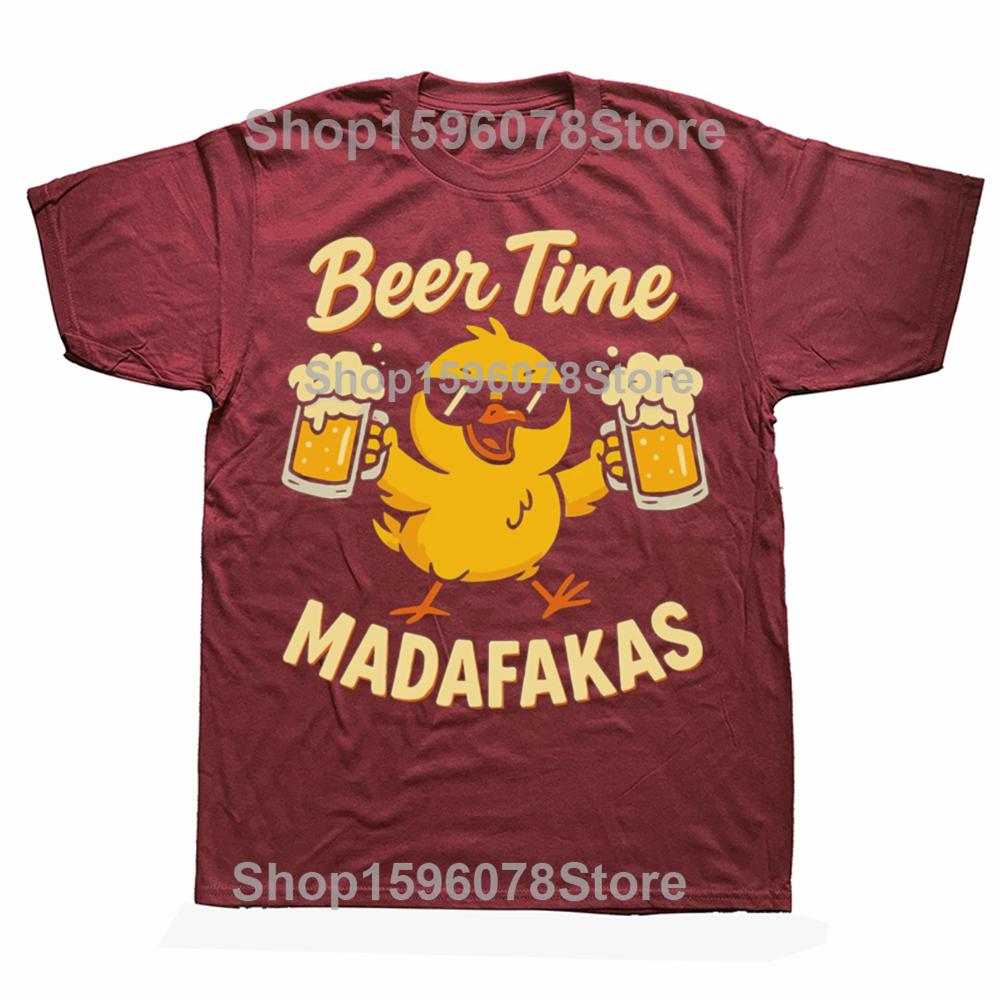 Футболка Beer Time Madafakas Ретро Футболки с графикой для любителей пива Европейский размер 100% хлопок Мягкая Унисекс Летняя футболка