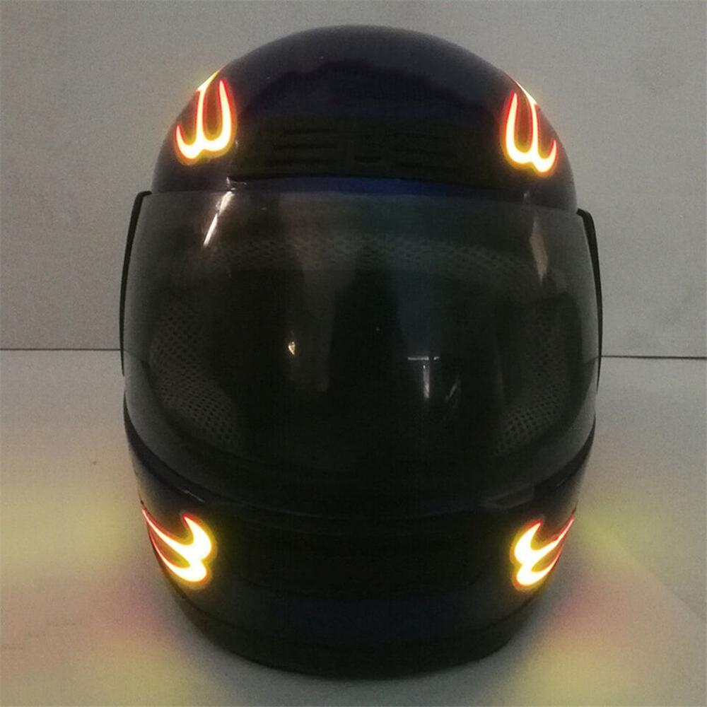 1 пара Светодиодная лента холодного света для мотоциклетного шлема, водонепроницаемая наклейка, мигающее предупреждение