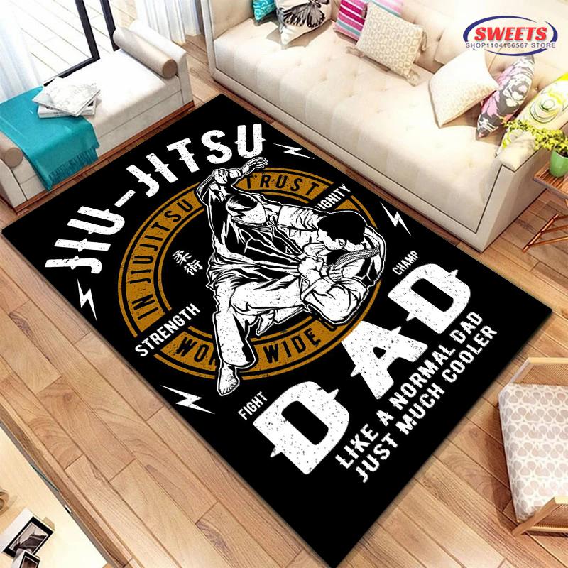 Воин Джиу-Джитсу Японское Bjj Ги и Черный Пояс Ковер для ММА для Дома Гостиной Спальни Дивана Придверный Коврик Ковер для Пола Противоскользящий Декоративный Коврик
