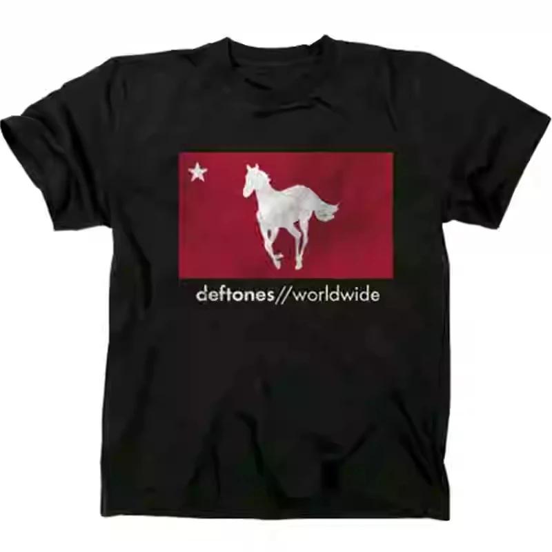 2025 Deftones Хлопковая Футболка с Изображением Певца и Группы Мужская Женская Хип-Хоп Рок Футболка Модная Футболка с Коротким Рукавом Летние Оверсайз Футболки Топы