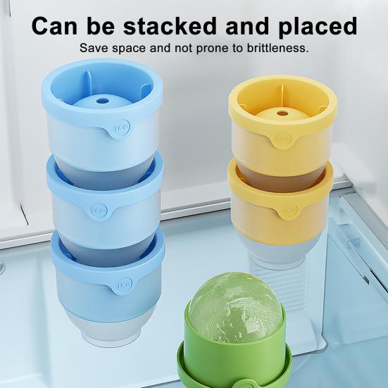 4 шт. Силиконовая форма для ледяных шариков Круглый поднос для кубиков льда Без БФА Легкое извлечение Сферический ледогенератор для виски коктейлей