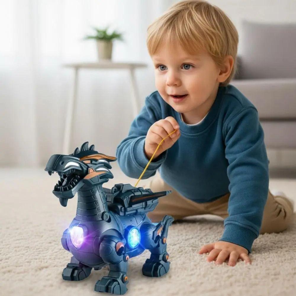Cool Light Mechanical Dinosaur Electric Powered Simulation Fire Toy Entertainment Game