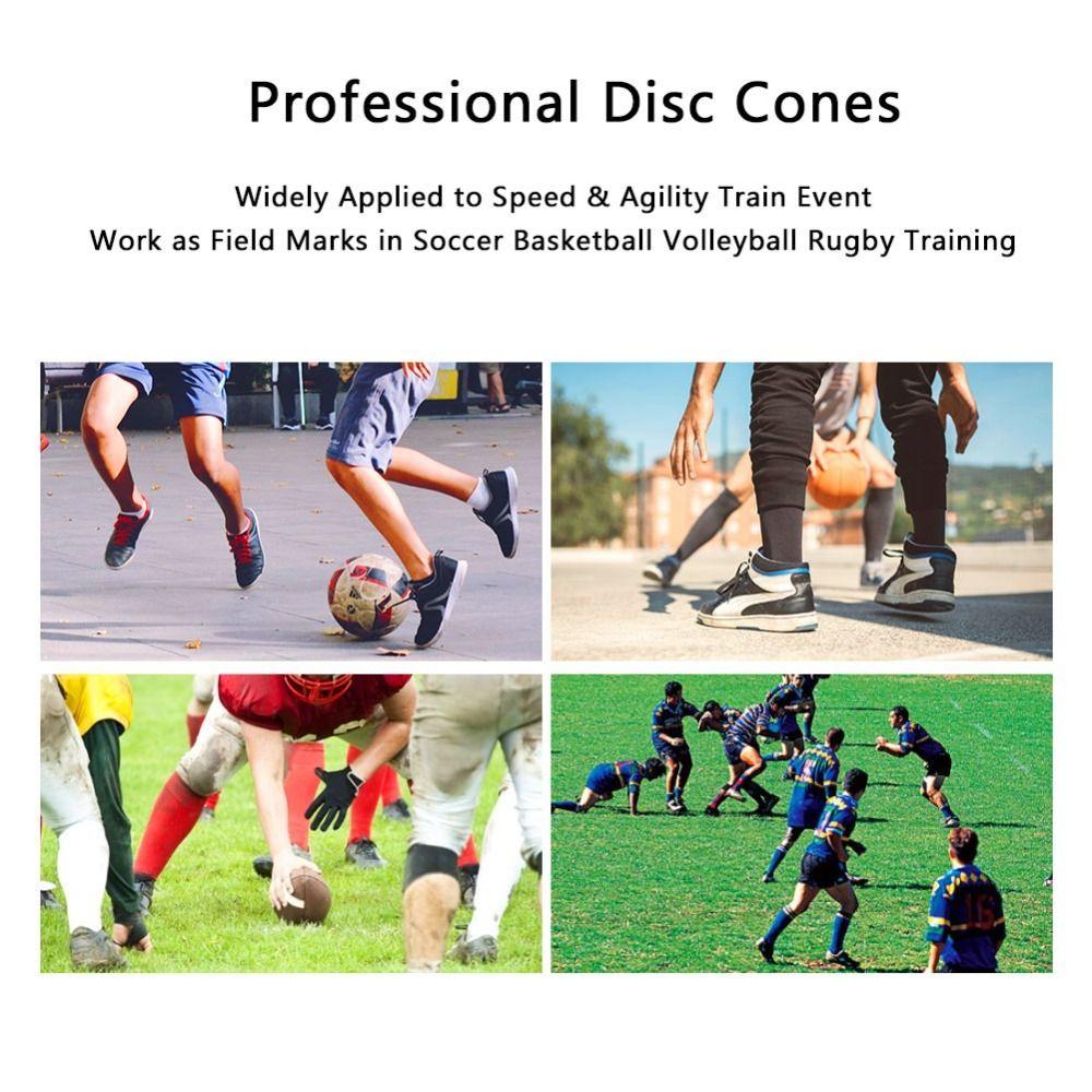 10pcs TPE Soccer Training Cones Flat Spot Markers Reusable Field Markers Football Practice