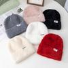 Женская плюшевая вязаная шапка-бини в стиле K-pop для осени/зимы