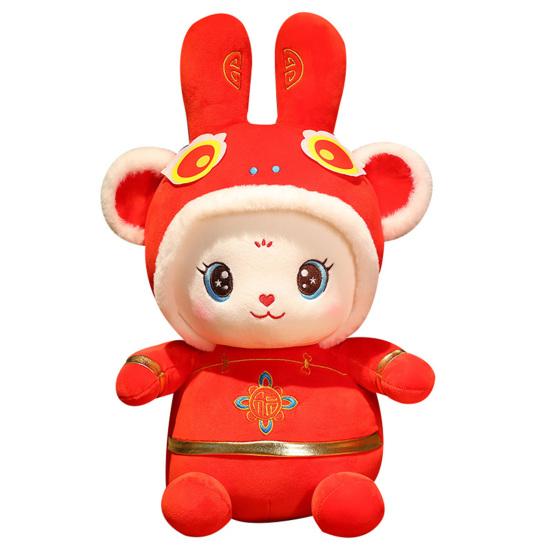 Изысканное украшение в виде куклы-кролика, очаровательная плюшевая игрушка в виде кролика, плюшевое животное, новогодний талисман для дома 2023 года