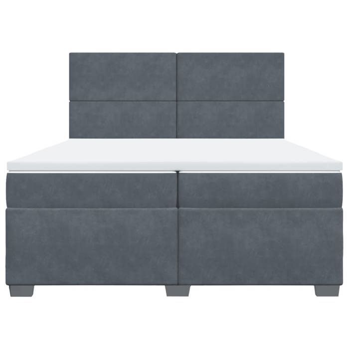 Maison Exclusive - Sommier à lattes de lit et matelas Gris foncé 200x200cm Velours