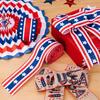 1 Roll 4.5m American Flag Ribbon U.S. Flag Elements Commemorative Decorative Cloth Independence Day Pull Ribbon Festival Accessories