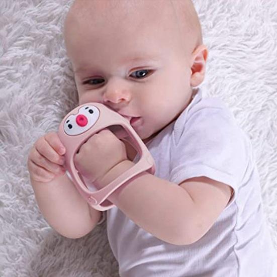 Baby Teether Food Grade Soft Safe Resilient Appease Mood Anti-eating Hand Silicone Kids Teething Newborn Dental Care Chew Toy Baby Product