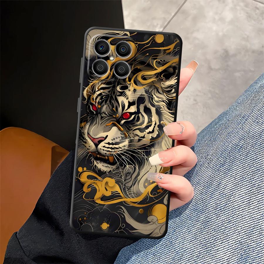 Чехол для телефона Funda для Honor X9a X8 X7 8X 200 400 Lite 70 90 X6 X5b Magic5Lite Крутой Тигр Лев