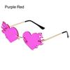 Rimless Fire Heart Shaped Sunglasses Uv400 Protection Costume Accessories Halloween Glasses Flame Love Sun Glasses