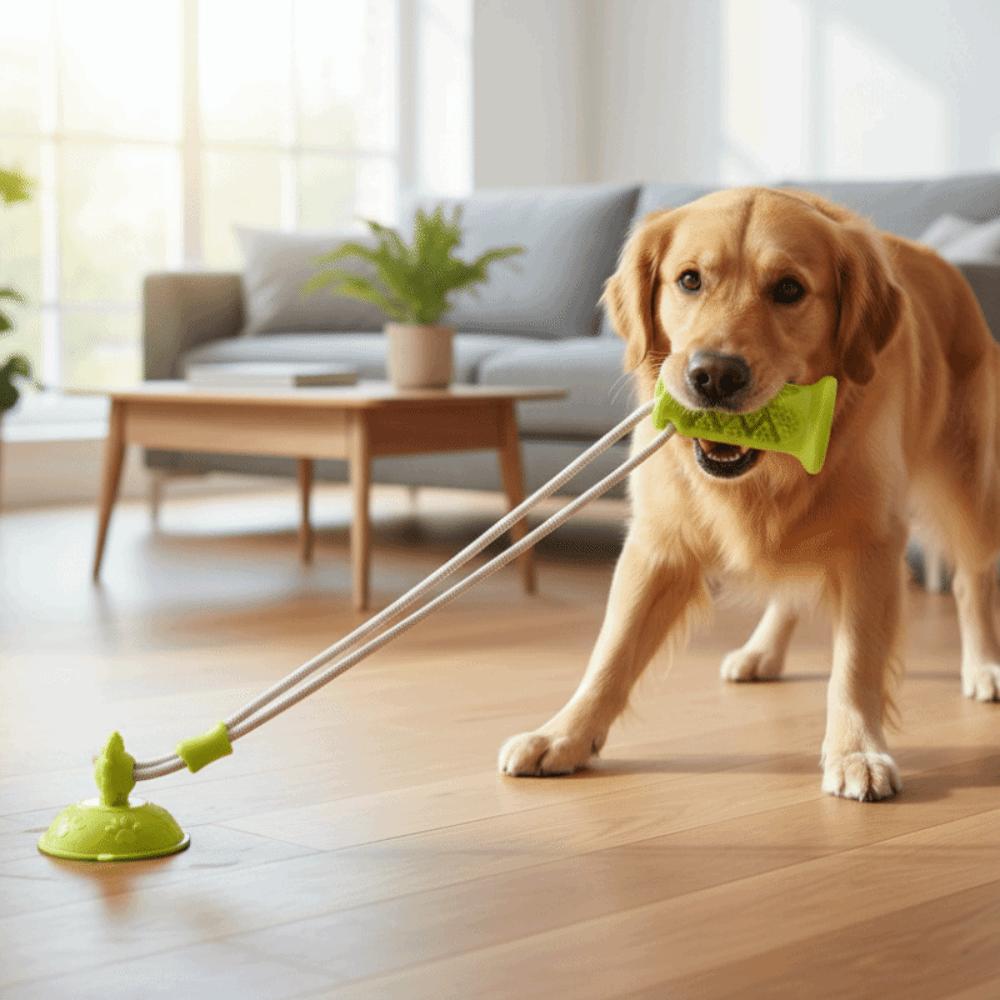 Bite-Resistant Dog Suction Cup Toy Elastic Pet Molar Bite Toy Relieve Boredom