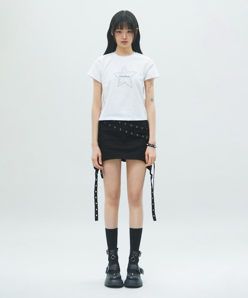 LALAFOX Lala Star Hotfix T-Shirt White White Br2Ch028