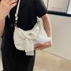 Канвасная сумка на плечо с бантом Корейский стиль Маленькая квадратная сумка Ретро сумка под мышку с бантом Для девочек
