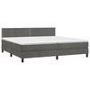 3141264 vidaXL Lit à sommier tapissier et matelas Gris foncé 200x200cm Velours