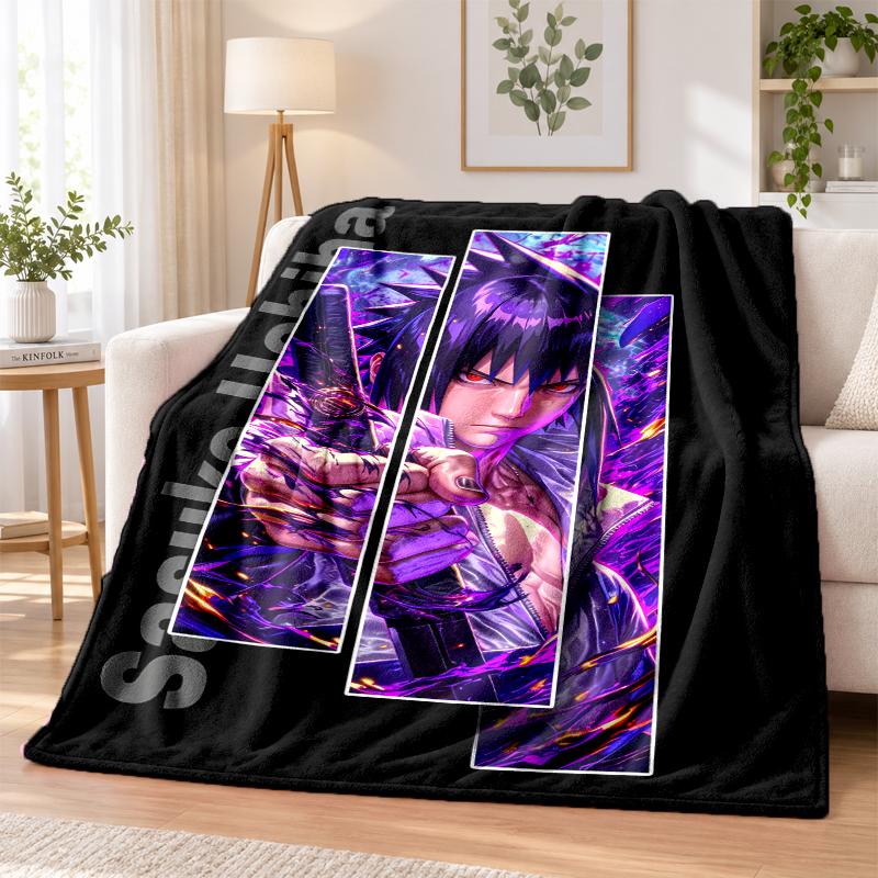 Sasuke Uchiha Flannel Throw Blanket Soft Warm Cozy For Sofa Bed Indoor Home Bedroom Use