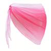 Пляжная прозрачная юбка-накидка с градиентным цветом, шифоновое бикини-накидка, универсальный шарф, купальный костюм, шаль, солнцезащитный крем, накидка