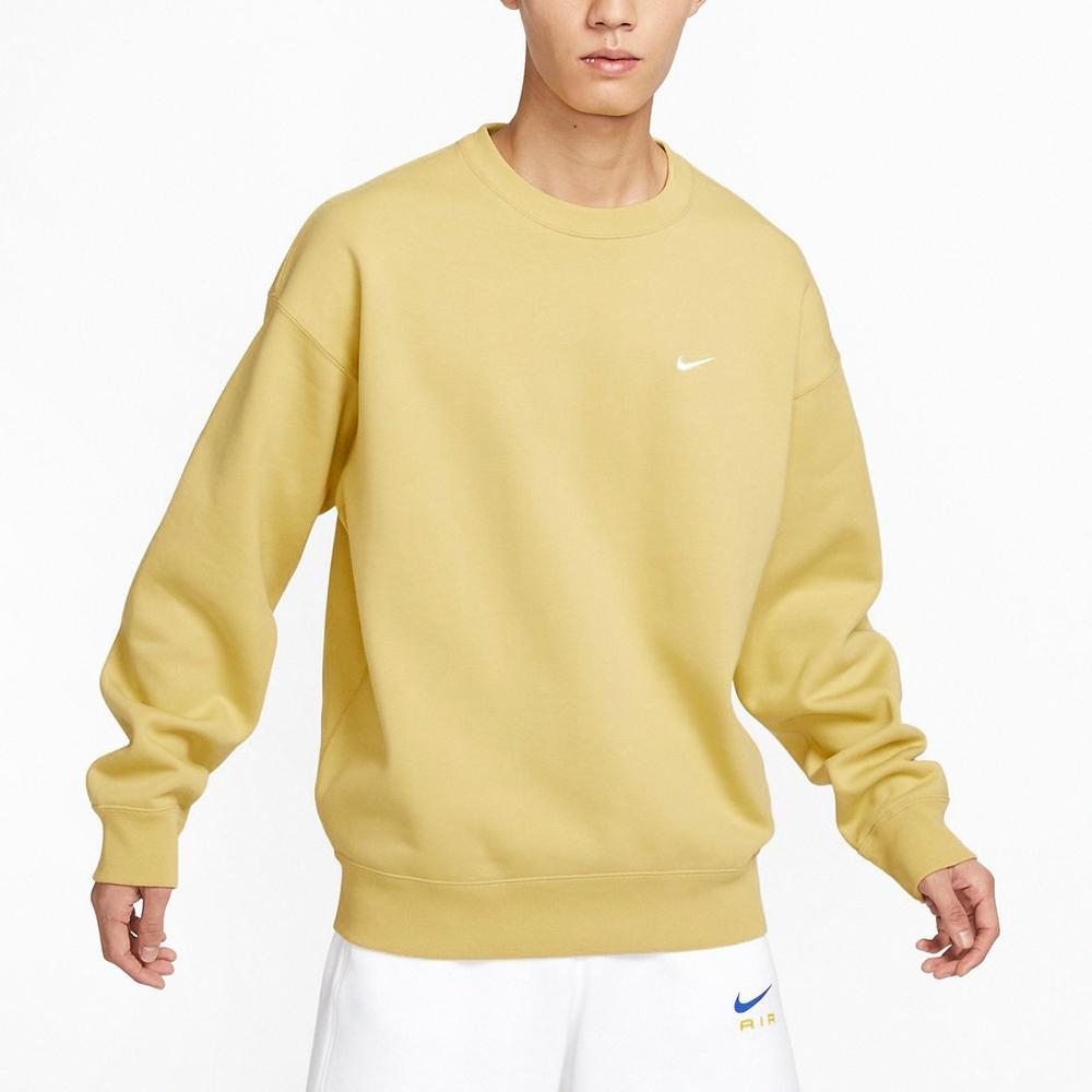 Nike Мужская толстовка с круглым вырезом Solo Swoosh, желтая DX1362-700