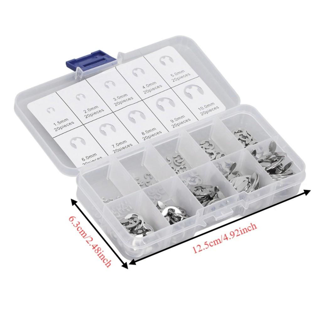 Stainless Steel E Clip Assortment Kit 304 Stainless Steel E-Clip Assortment Set For Gears