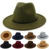 Handsome Men / Women Vintage Wide Brim Hat Church Party Ladies Felt Jazz Cap Fashion Travel Hats Woman Gifts