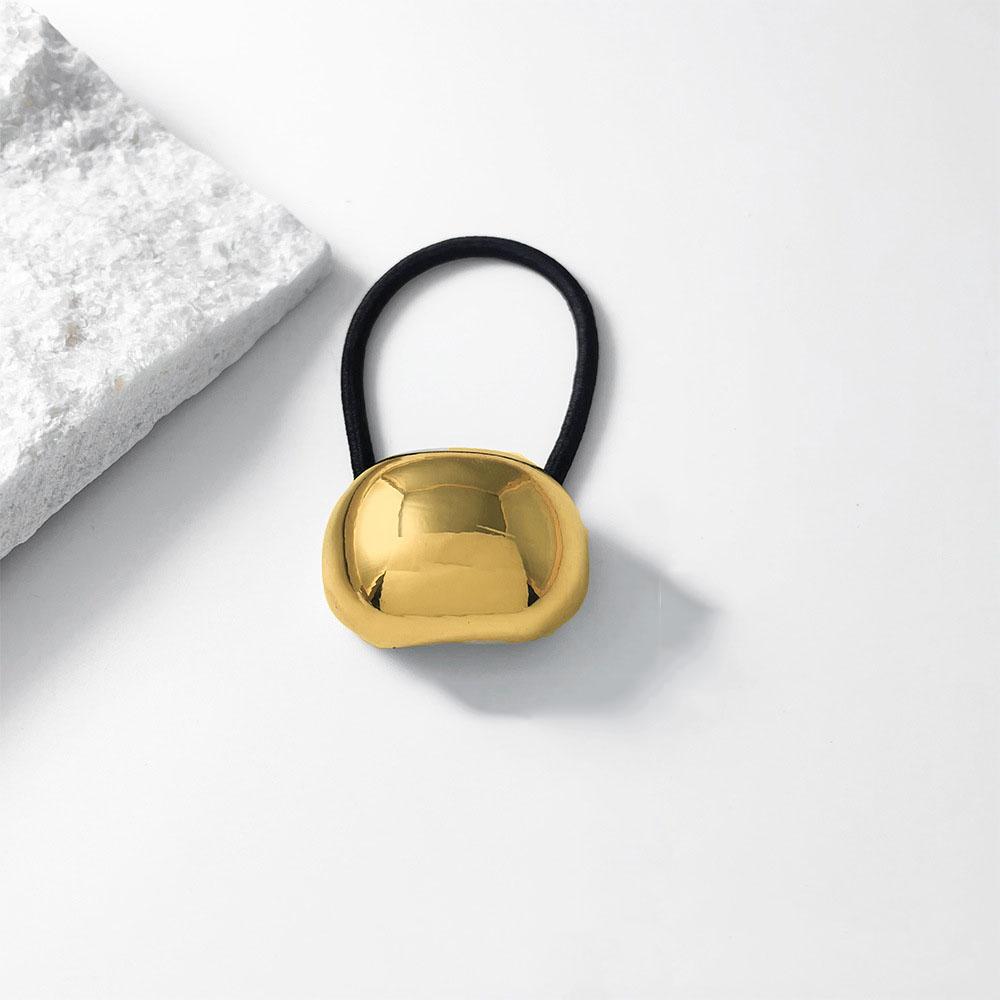 1/2pcs Irregular Metallic Texture Gold Silver Dual Hair Tie Tone Shiny Surface Decoration Minimalist Wearing Multiple Scenarios