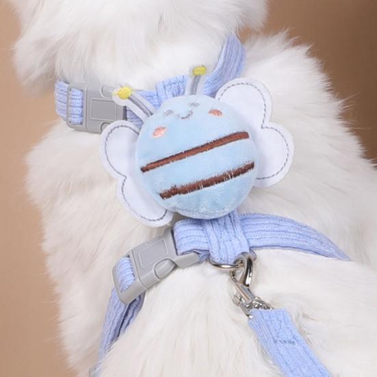 Набор поводков для кошек, регулируемый поводок с изображением пчелы из мультфильма для маленьких и средних собак, ошейник с защитой от побега для домашних животных, поводок для прогулок на свежем воздухе