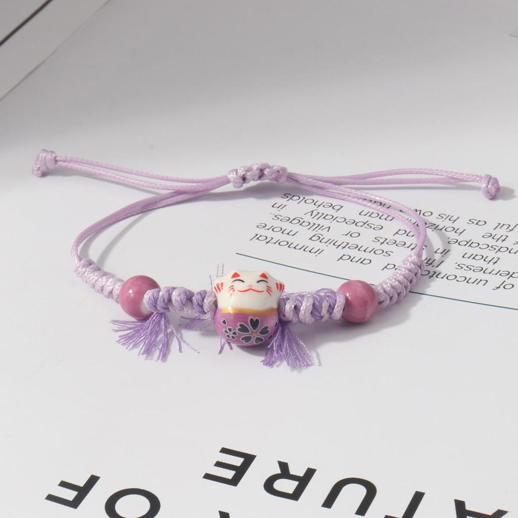 Плетеный браслет Lucky Cat Candy Color для женщин