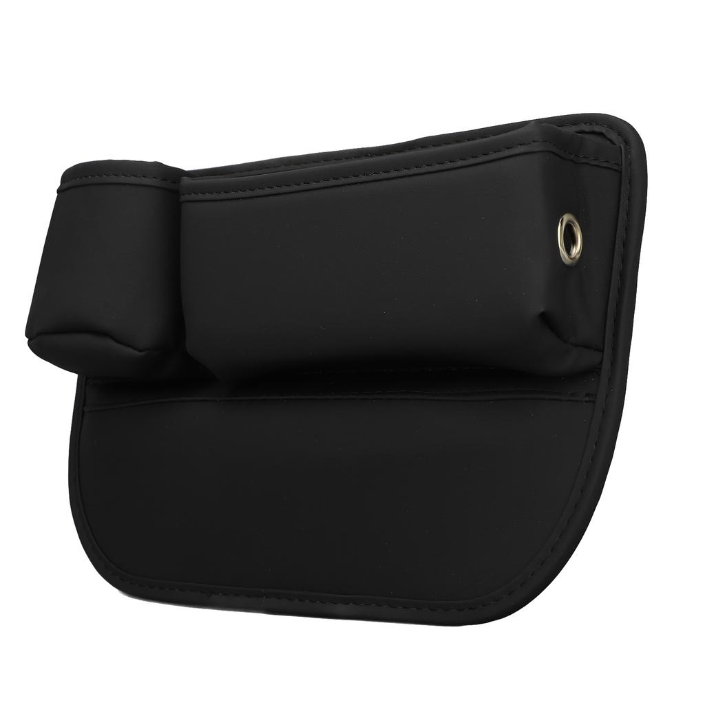 Car Seat Filler Storage Bag with Phone and Cup Holder Multifunctional PU Leather Side Seat Crevice Organizer Black