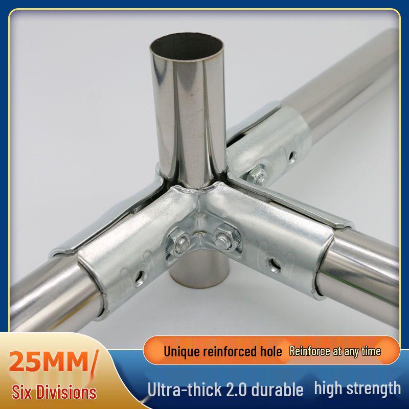 Stainless Steel 25mm Six-Point Pipe Connector for Galvanized and Iron Pipes