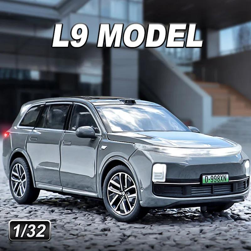 1/32 LEADING IDEAL L9 SUV New Energy Alloy Car Model Diecast Metal Vehicles Model Sound Light Simulation Ornament Kids Toy Gift