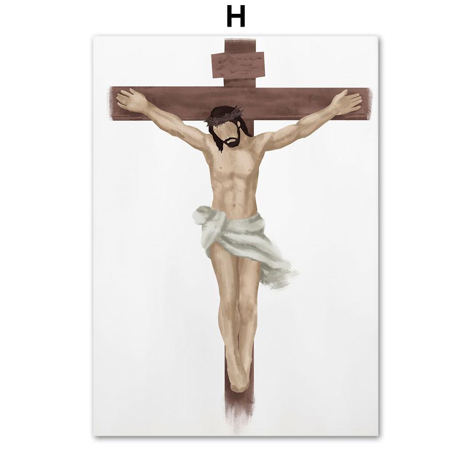 Настенные художественные принты, картина на холсте, портрет Иисуса Христа, Дева Мария, акварель, плакат на скандинавскую тему, настенные панно для декора гостиной