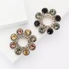 Fashion Alloy Rhinestone Wreath Brooch Vintage Ladies Shawl Coat Corsage Ornament Pin