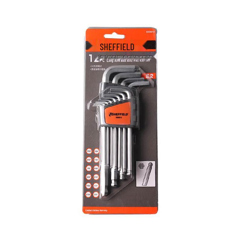 SHEFFIELD 12-Piece Imperial Extra Long Ball End Hex Key Set