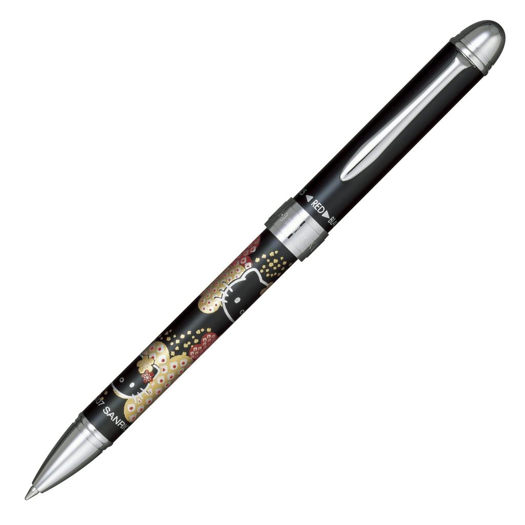SAILOR Multifunction Pen 2 Colors + Mechanical Pencil Yubi Makie Hello Kitty black Flower 16-0335-220