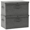 Коробки для хранения 2 шт. Ткань 50 x 30 x 25 см Антрацит