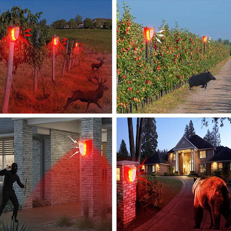 Солнечная сигнальная лампа IP65 водонепроницаемая датчик движения сигнальная лампа для наружного сада лай собак водитель животных охранная лампа для фермерского двора