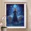 Алмазная картина «Волк и женщина», художественные стразы, полная квадратная круглая 3D Алмазная вышивка, темная ночь, лес, ремесленная вышивка, крест, декор для дома