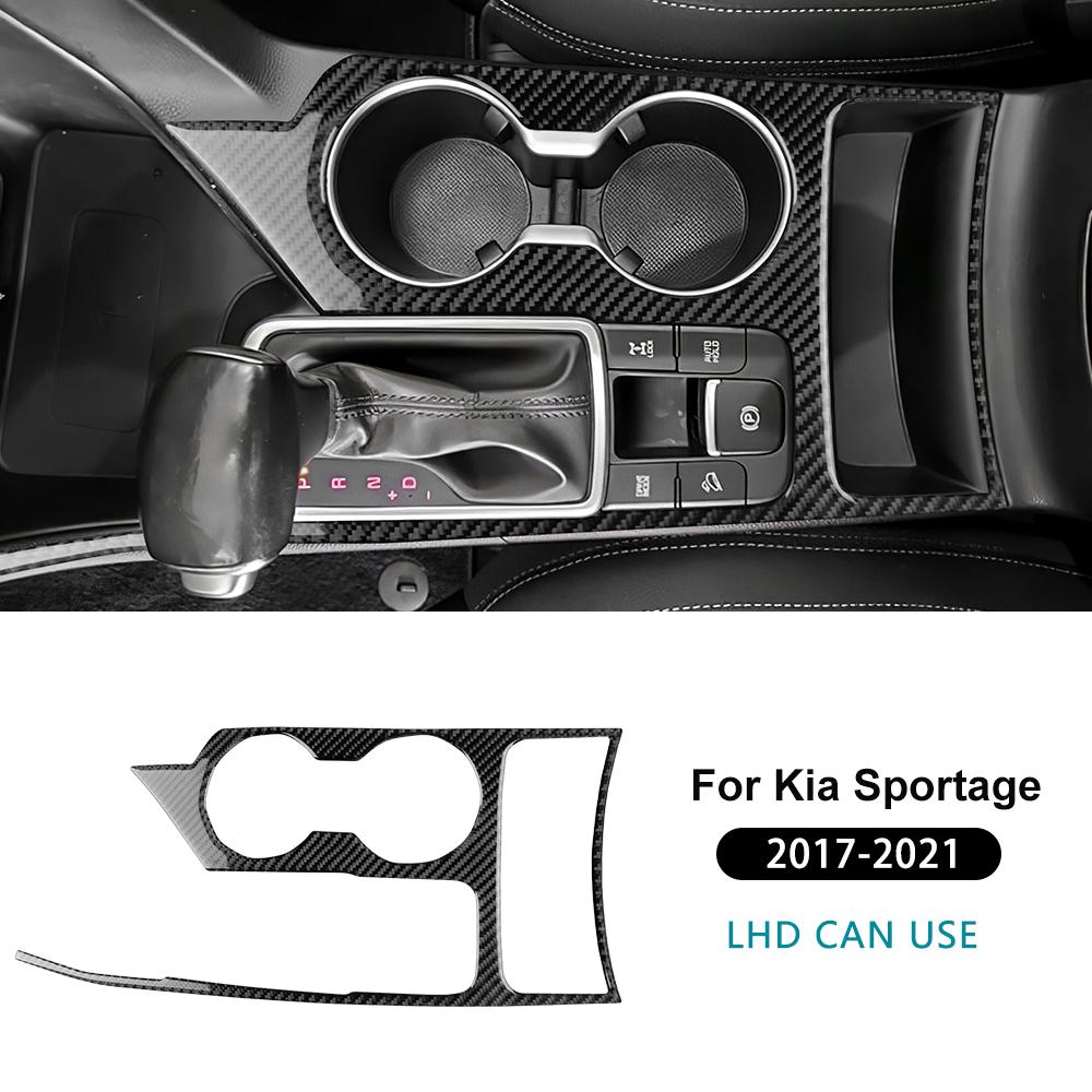 Наклейка из настоящего мягкого углеволокна для Kia Sportage 2017 2018 2019 2020 2025 LHD Панель переключения передач, подстаканника, отделка интерьера